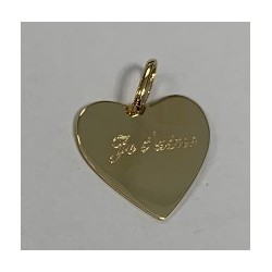 Pendentif plaqué or Je t'aime