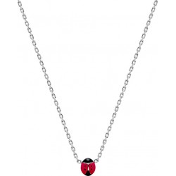 Collier argent laque rouge