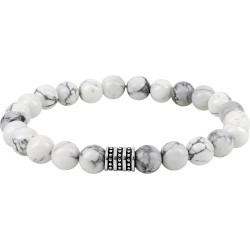 Bracelet acier agate blanc