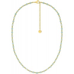 Collier acier cristal bleu...