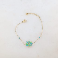 Bracelet acier Fleur...