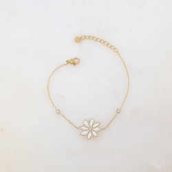 Bracelet acier Fleur...