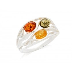 Bague argent ambre...