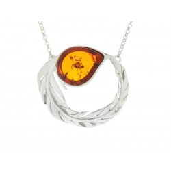 Collier argent AMBRE COGNAC...