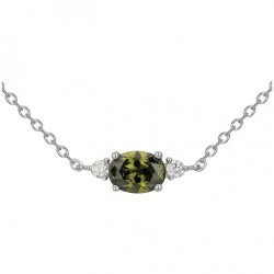 Collier argent  1 OZ VERT...