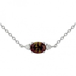 Collier argent 1 OZ MARRON...