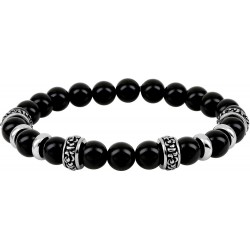 Bracelet acier AGATE NOIRE