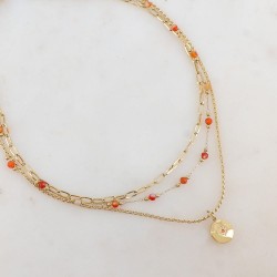 Collier acier doré