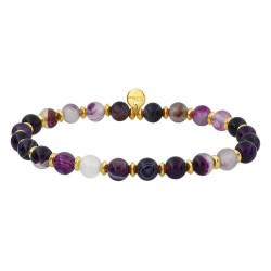 Bracelet acier agate violette