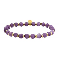 Bracelet acier lepidolite...