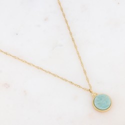 Collier acier doré et...