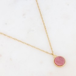 Collier acier doré et...