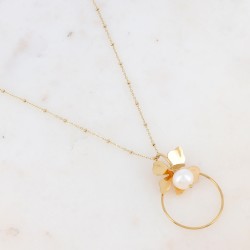 Collier acier Sautoir doré...