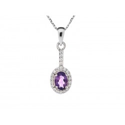 Pendentif argent Améthyste...