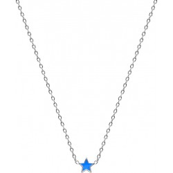 Collier argent laque bleue