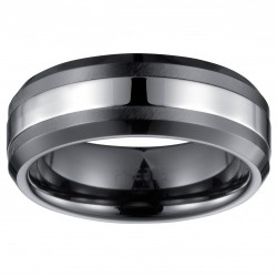 Bague acier CERAMIQUE NOIRE...