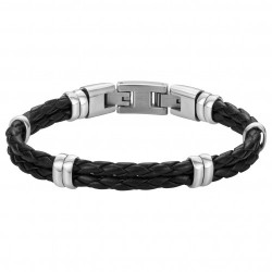 Bracelet acier CUIR CROUTE...