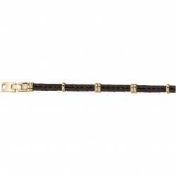 Bracelet acier doré ET CUIR...