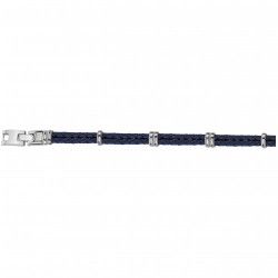 Bracelet acier CUIR BLEU...