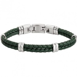 Bracelet acier CUIR VERT...