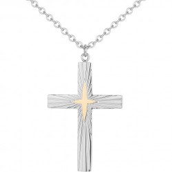 Collier acier CROIX 50+5CM