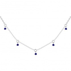 Collier argent ET 5 OZ BLEU...