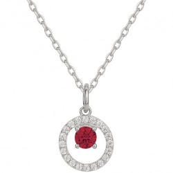 Collier argent 1 OZ ROUGE...