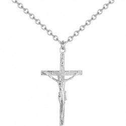 Collier acier croix 50+5CM
