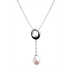 Collier argent Perles de...