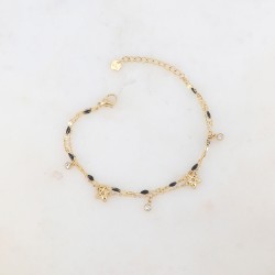 Bracelet acier DORE NOIR ET...