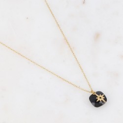 Collier acier DORE ET NOIR