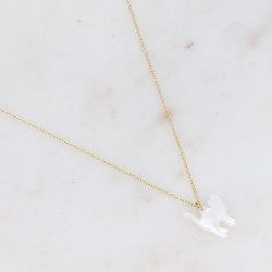 Collier acier nacre