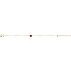 Bracelet plaqué or laque rouge