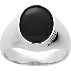 Bague argent Chevalière onyx