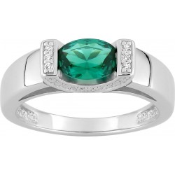 Bague argent oz vert + blanc 