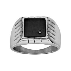 Bague acier PLATEAU CARRE...