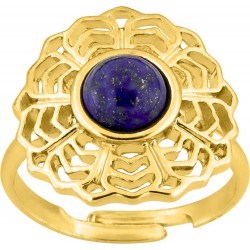 Bague acier ajustable lapis...